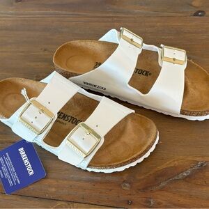 Brand New White Patent Birkenstock Arizona Sandal EU 39/US Women’s 8-8.5